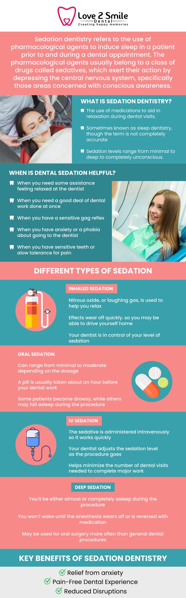 Sedation dentistry in Mesquite, TX provides a comfortable and stress-free way for patients to receive dental care without fear or anxiety. At Love 2 Smile Dental Practice, Dr. Divya Nagaraj, DDS, offers safe and effective sedation options, including oral sedation, IV sedation, and laughing gas, to suit different levels of dental anxiety and treatment needs. This approach helps patients stay relaxed throughout their procedure while allowing the dental team to perform necessary treatments comfortably, making it easier for patients to maintain their oral health without stress or discomfort. For more information, contact us today or book an appointment online. We are located at 1050 N Bryan-Belt Line Rd Ste 102, Mesquite, TX 75149. Sedation dentistry in Mesquite, TX provides a comfortable and stress-free way for patients to receive dental care without fear or anxiety. At Love 2 Smile Dental Practice, Dr. Divya Nagaraj, DDS, offers safe and effective sedation options, including oral sedation, IV sedation, and laughing gas, to suit different levels of dental anxiety and treatment needs. This approach helps patients stay relaxed throughout their procedure while allowing the dental team to perform necessary treatments comfortably, making it easier for patients to maintain their oral health without stress or discomfort. For more information, contact us today or book an appointment online. We are located at 1050 N Bryan-Belt Line Rd Ste 102, Mesquite, TX 75149.