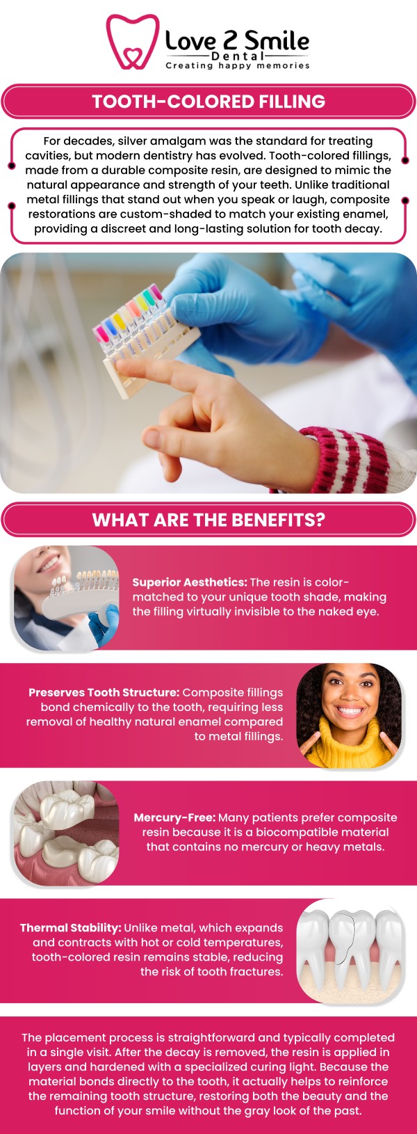 Achieve a natural-looking smile with tooth-colored cavity fillings designed to blend seamlessly with your teeth. Our dental team provides durable, aesthetic solutions to protect oral health. Visit Love 2 Smile Dental and get a personalized assessment with Dr. Divya Nagaraj, DDS. For more information, contact us or schedule an appointment online. We are located at 1050 N Bryan-Belt Line Rd Ste 102, Mesquite, TX 75149. Achieve a natural-looking smile with tooth-colored cavity fillings designed to blend seamlessly with your teeth. Our dental team provides durable, aesthetic solutions to protect oral health. Visit Love 2 Smile Dental and get a personalized assessment with Dr. Divya Nagaraj, DDS. For more information, contact us or schedule an appointment online. We are located at 1050 N Bryan-Belt Line Rd Ste 102, Mesquite, TX 75149.